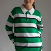 Genser - Striped Rugby Rainforest/Cream