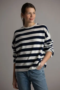 Genser - Toulon Sweater Artic Navy Stripe