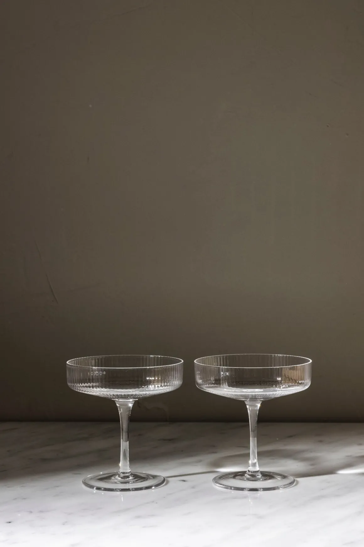 Glass - Ripple Champagne Saucer 2pk Clear