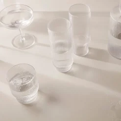 Glass - Ripple Long Drink 4pk Clear