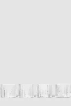 Glass - Ripple Low 4pk Klar