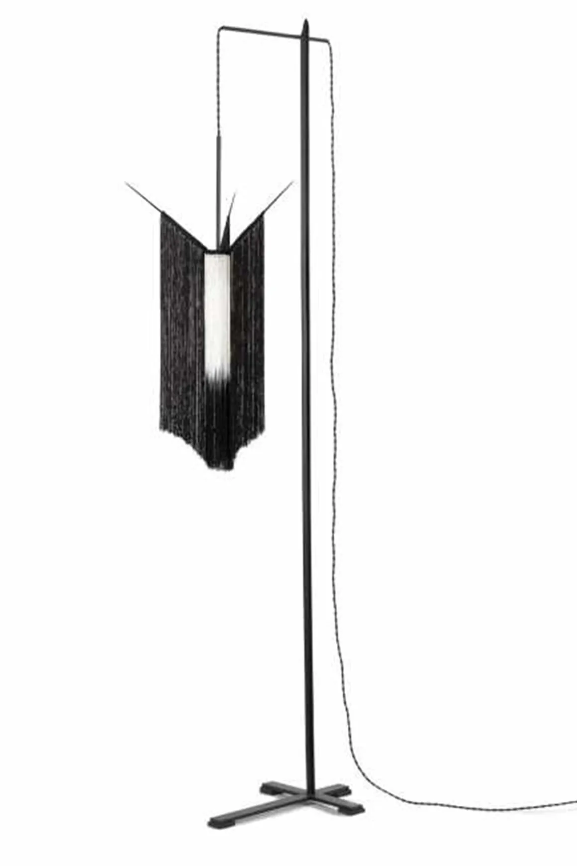 Gulvlampe - Chan 2 Sort/Hvit l50xb40xh200cm