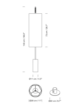 Gulvlampe - Dórica Dark Brown/Natural Ribbon