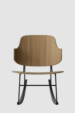 Gyngestol - The Penguin Black Steel, Natural Oak