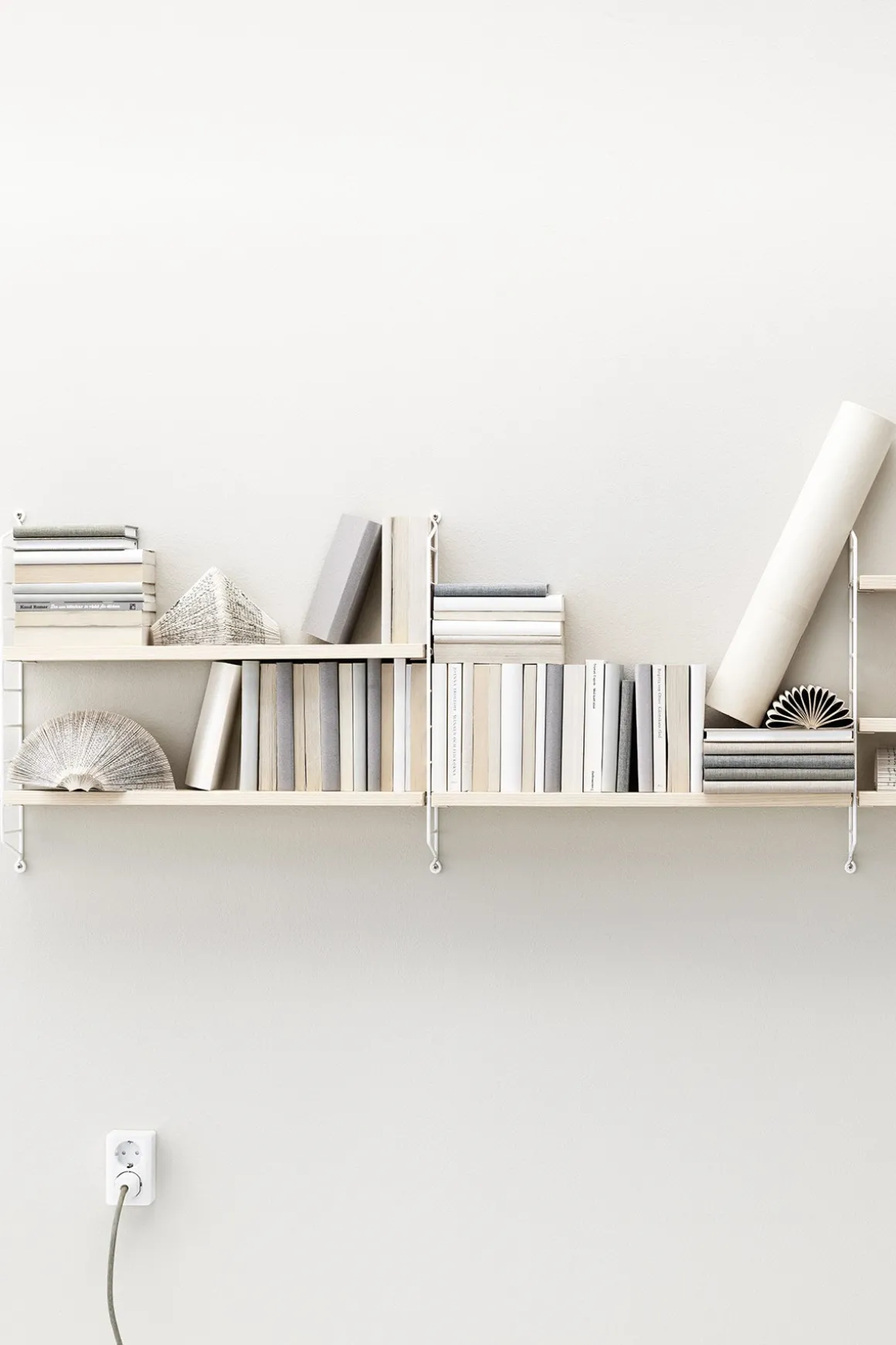 Hylle - Pocket 60x15xh50 Ask/Hvit