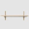 Hylle - Sector Shelf Single/Wide Oak/Brass