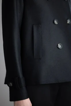 Jakke - Cropped Trench Light Pressed Wool