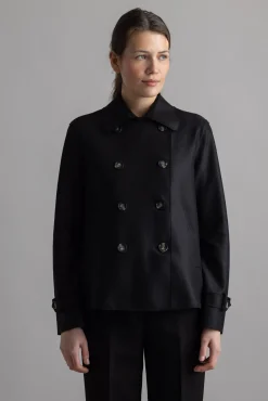 Jakke - Cropped Trench Light Pressed Wool