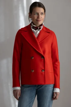 Jakke - Peacoat Light Pressed Wool Bright Red