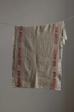 Kjøkkenhåndkle - Bon Appetit 45x75cm Natur/Rød