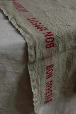 Kjøkkenhåndkle - Bon Appetit 45x75cm Natur/Rød