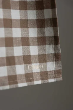 Kjøkkenhåndkle - Ruter Muldvarp/Hvit