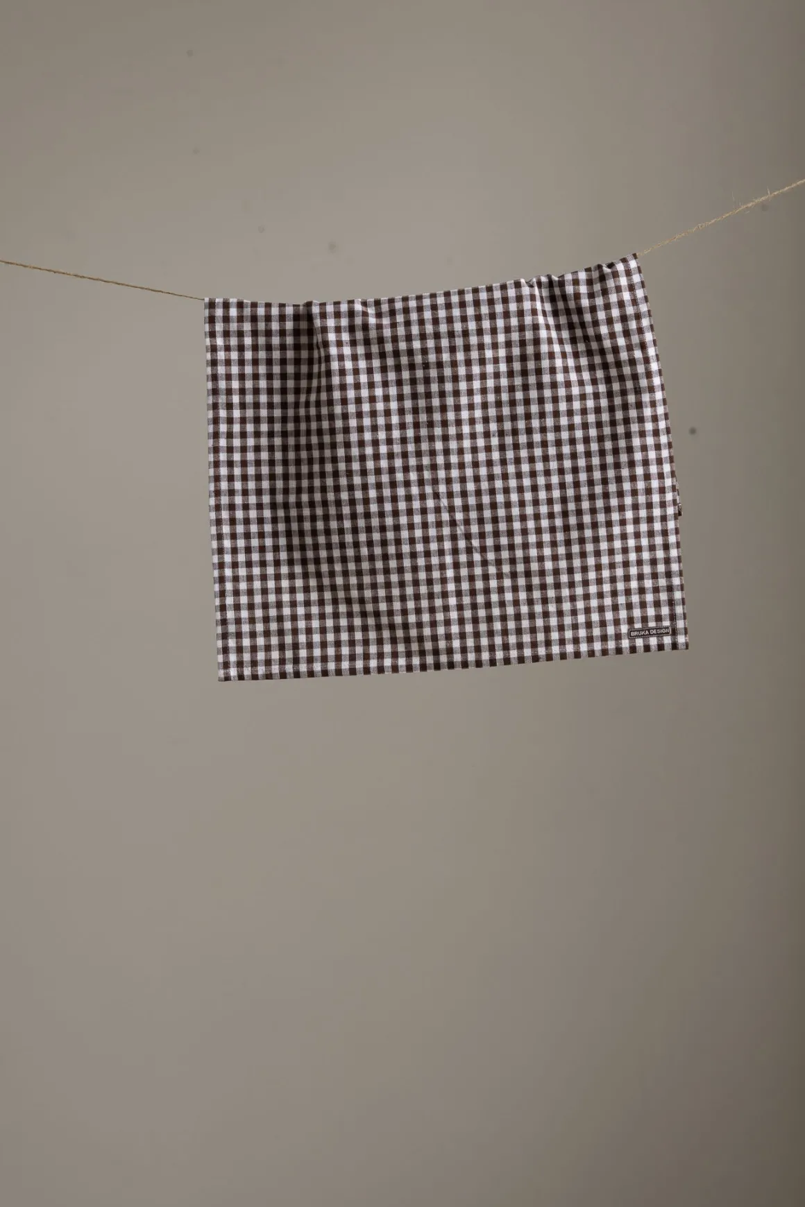 Kjøkkenhåndkle - Rutete Java Brun