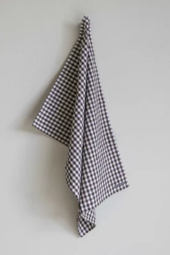 Kjøkkenhåndkle - Rutete Java Brun