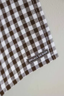 Kjøkkenhåndkle - Rutete Java Brun