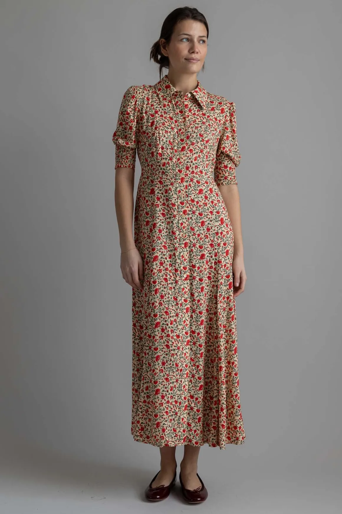 Kjole - Bloom Dress Ditsy Trail Cream