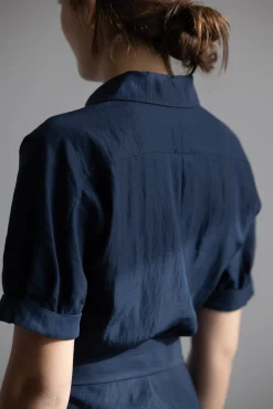 Kjole - Cuffed S/S Belted Shirt Dress