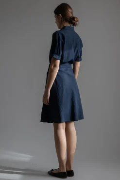Kjole - Cuffed S/S Belted Shirt Dress