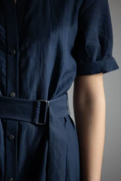 Kjole - Cuffed S/S Belted Shirt Dress