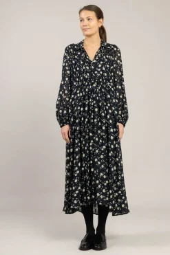 Kjole - Floral Volumes Blue/White Flower Garden