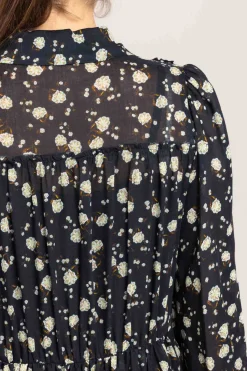 Kjole - Floral Volumes Blue/White Flower Garden