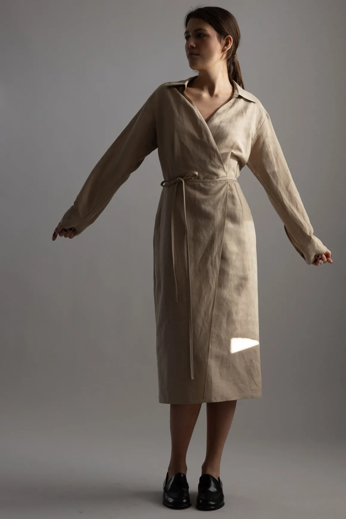 Kjole - Wrap Shirt Dress