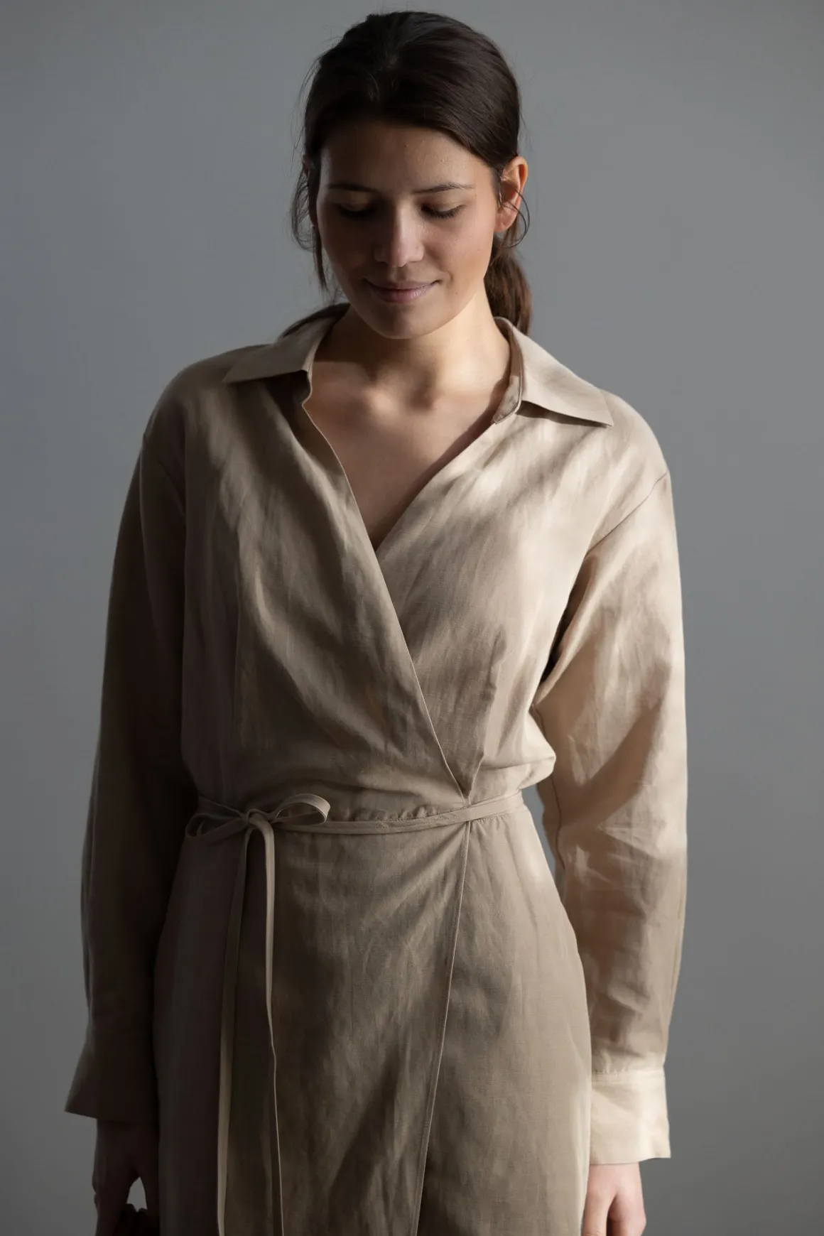 Kjole - Wrap Shirt Dress