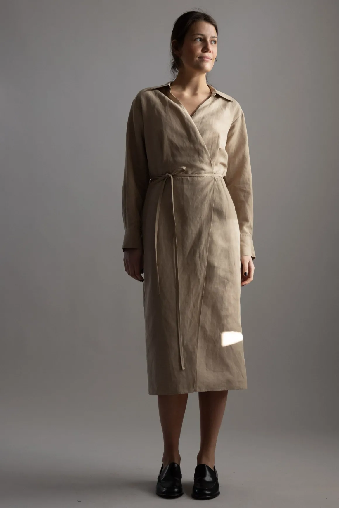 Kjole - Wrap Shirt Dress