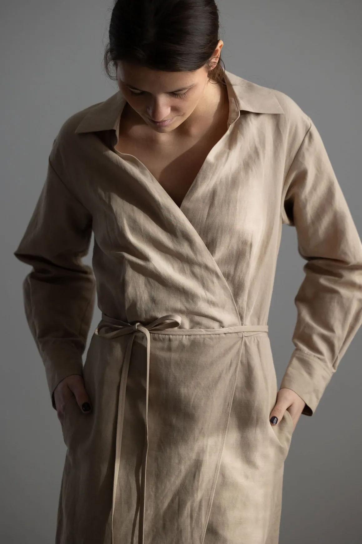 Kjole - Wrap Shirt Dress