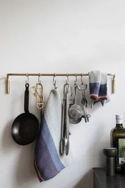 Knaggrekke - 6 Knagger Messing