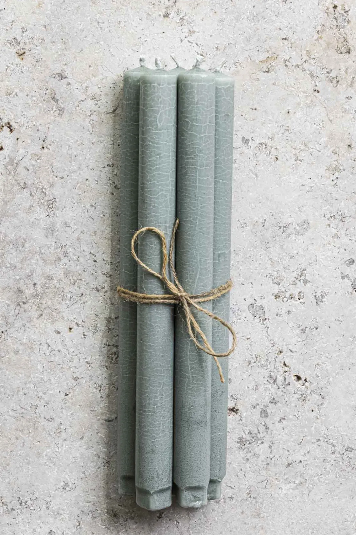 Kronelys - H27cm Grønn Støvet