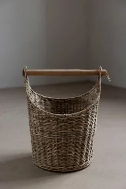 Kurv - m/Trehåndtak Grå