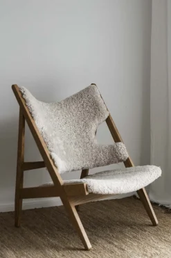 Lenestol - Knitting Lounge Chair, Natural Oak, Sheepskin Natur