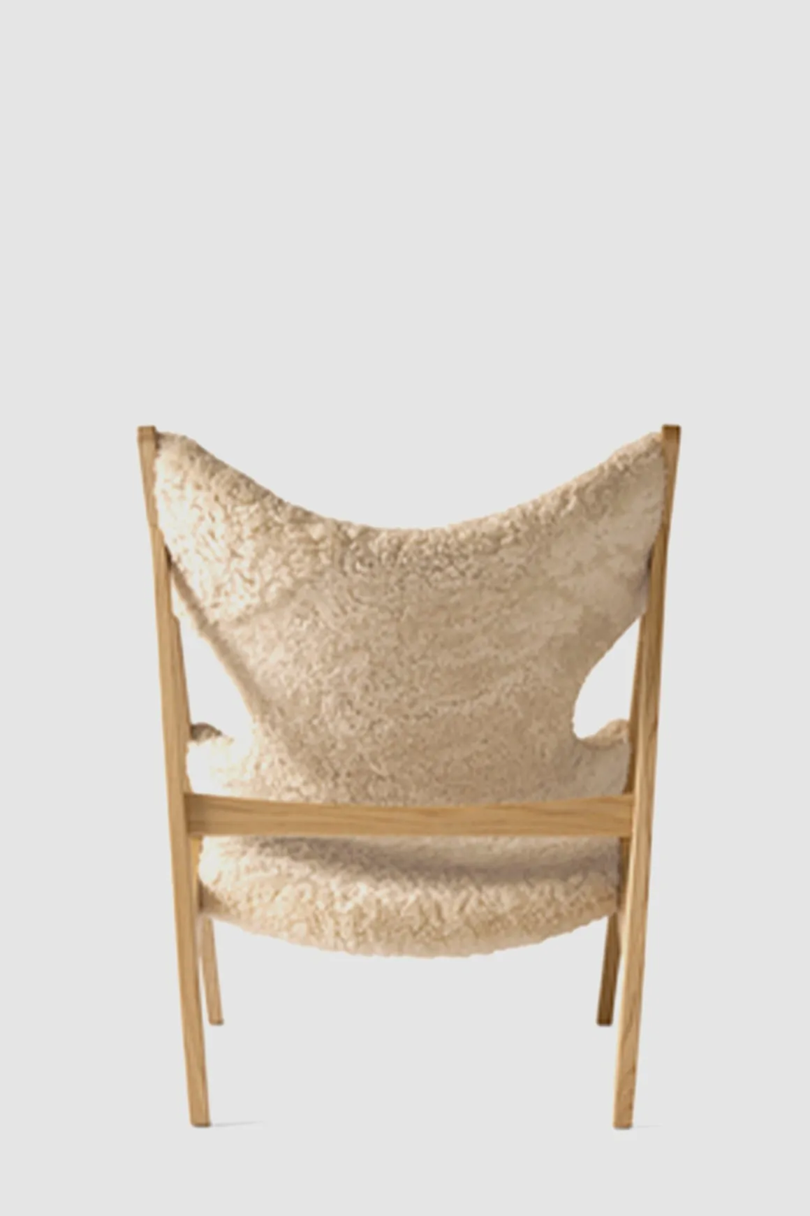 Lenestol - Knitting Lounge Chair, Natural Oak, Sheepskin Natur