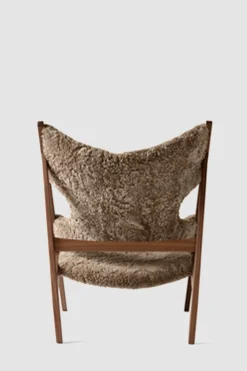 Lenestol - Knitting Lounge Chair, Walnut, Sheepskin Shahara