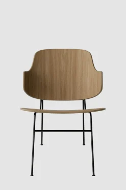 Lenestol - The Penguin Lounge Black Steel, Natural Oak