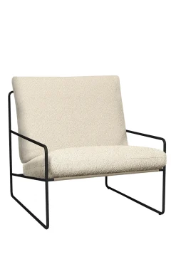 Loungestol - Desert 1-seter Black/Pure Bouclé