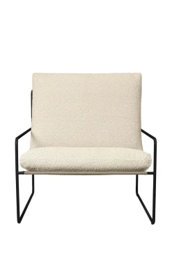 Loungestol - Desert 1-seter Black/Pure Bouclé