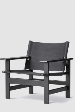 Loungestol - The Canvas Chair 2031 Sortlakkert Eik / Sort Canvas