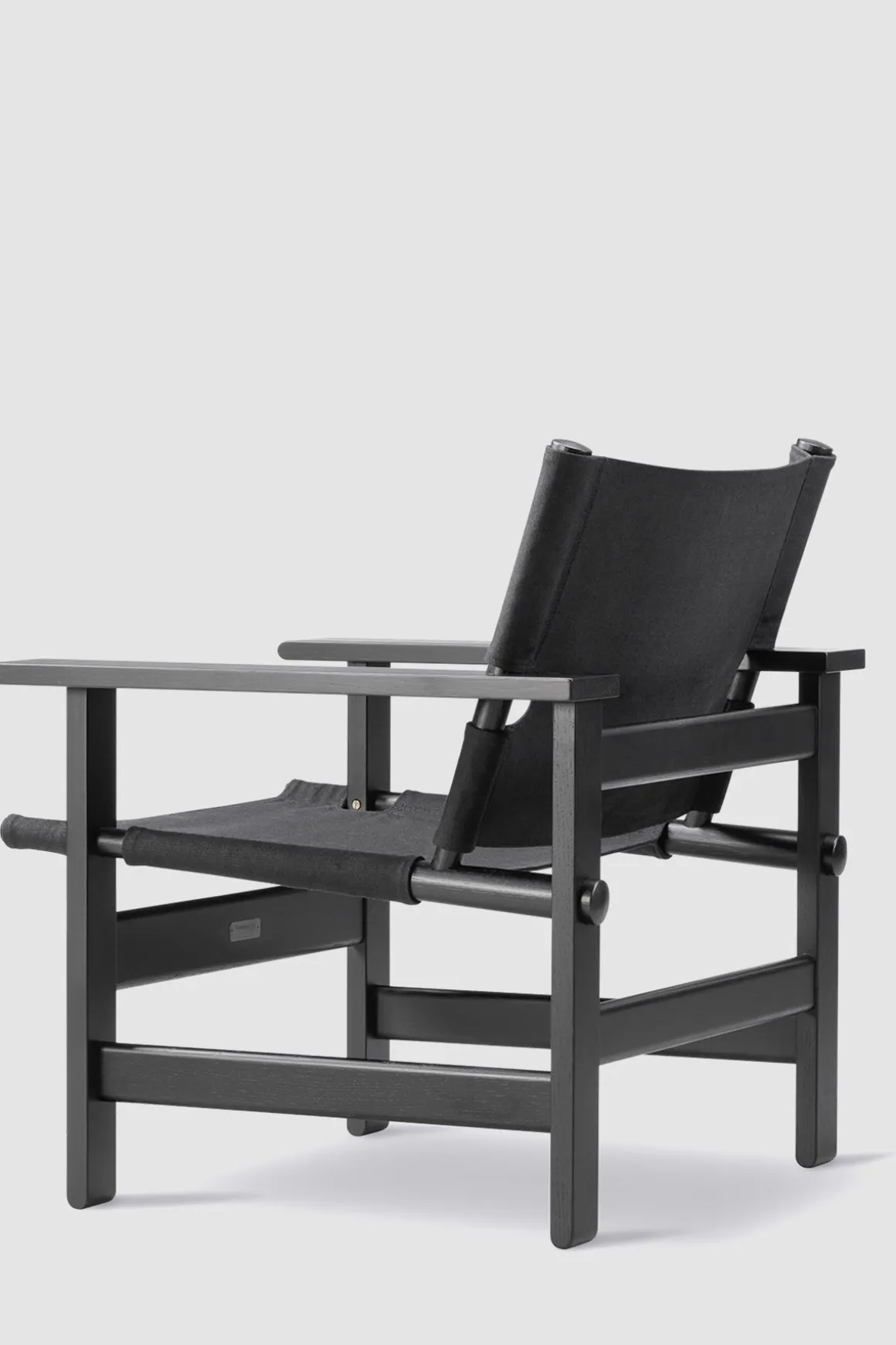 Loungestol - The Canvas Chair 2031 Sortlakkert Eik / Sort Canvas