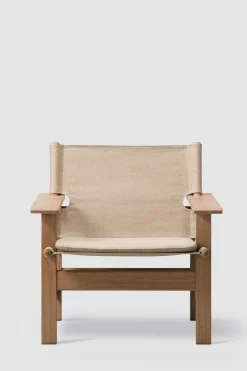 Loungestol - The Canvas Chair 2031 Eik Lys Oljet/Naturfarget Canvas Inkl. Pute