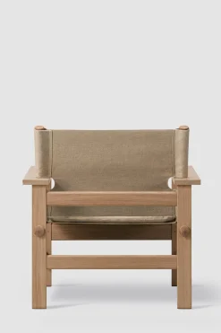Loungestol - The Canvas Chair 2031 Eik Lys Oljet/Naturfarget Canvas Inkl. Pute