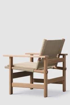 Loungestol - The Canvas Chair 2031 Eik Lys Oljet/Naturfarget Canvas Inkl. Pute