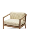 Loungestol - Virkelyst Armchair Teak/Golden Yellow Stripe