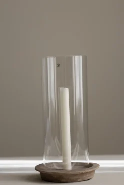 Lykt - Glassylinder Terrakotta