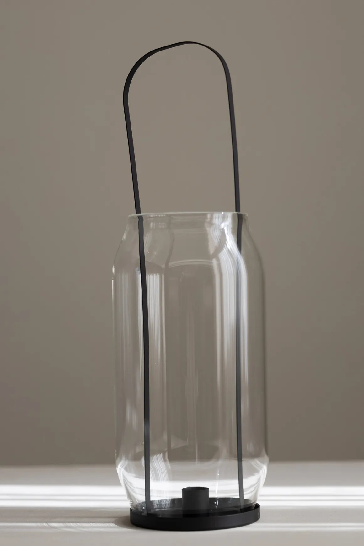 Lykt - Kronelys H40cm Sort