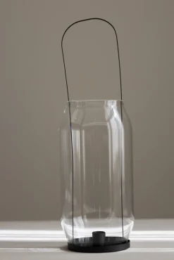 Lykt - Kronelys H40cm Sort