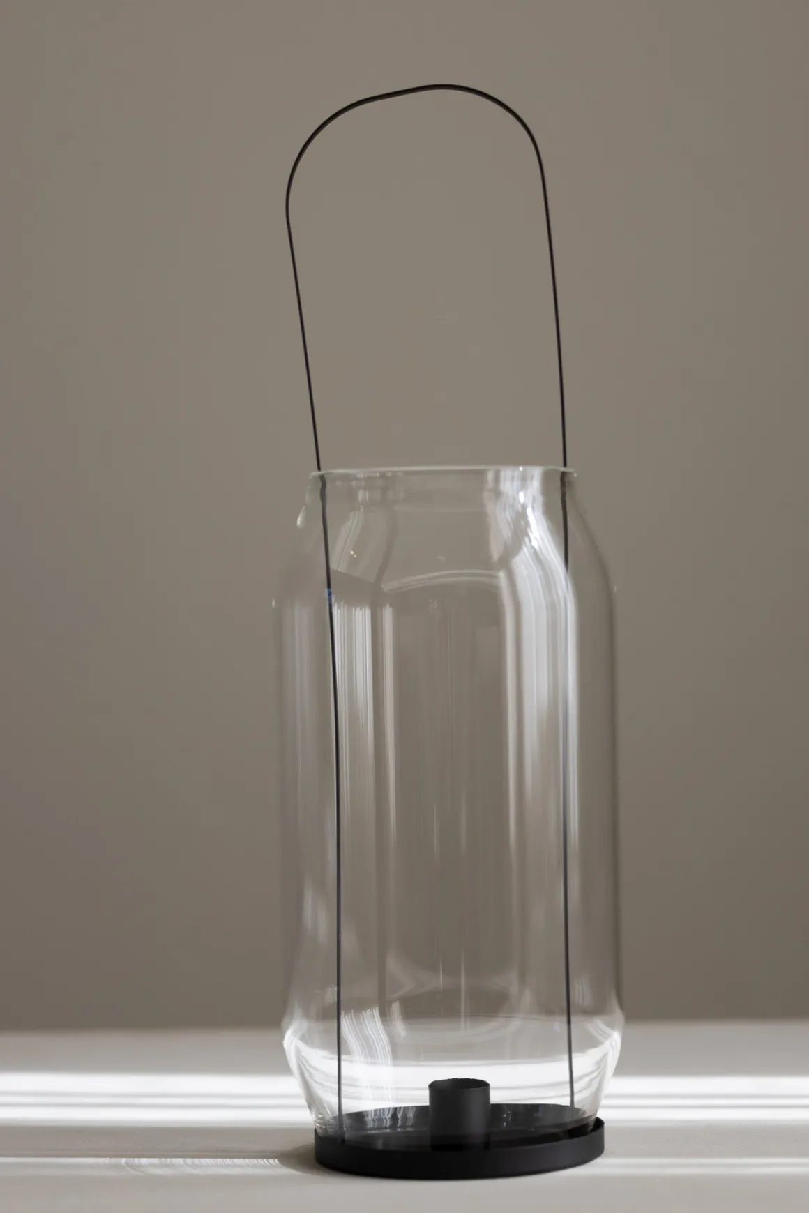 Lykt - Kronelys H40cm Sort