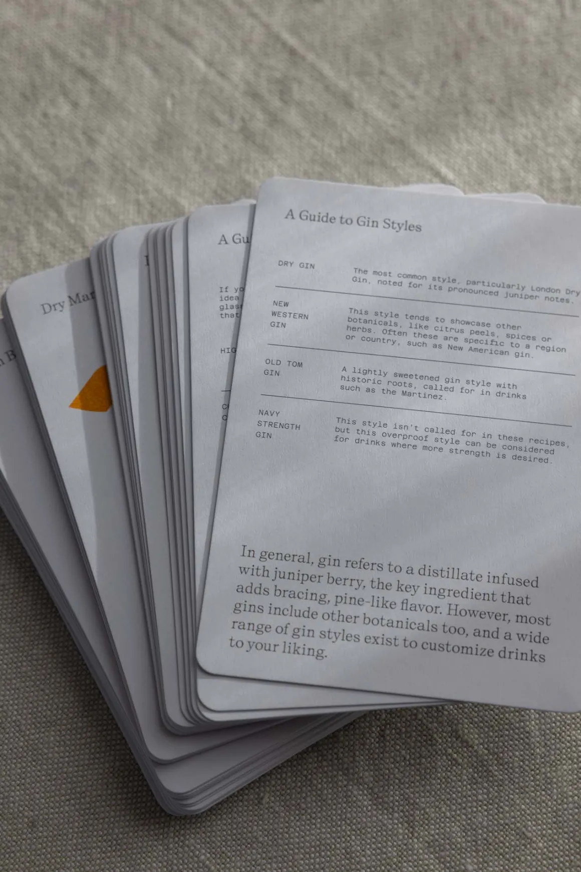 Oppskriftskort - The Cocktail Cabinet: Gin