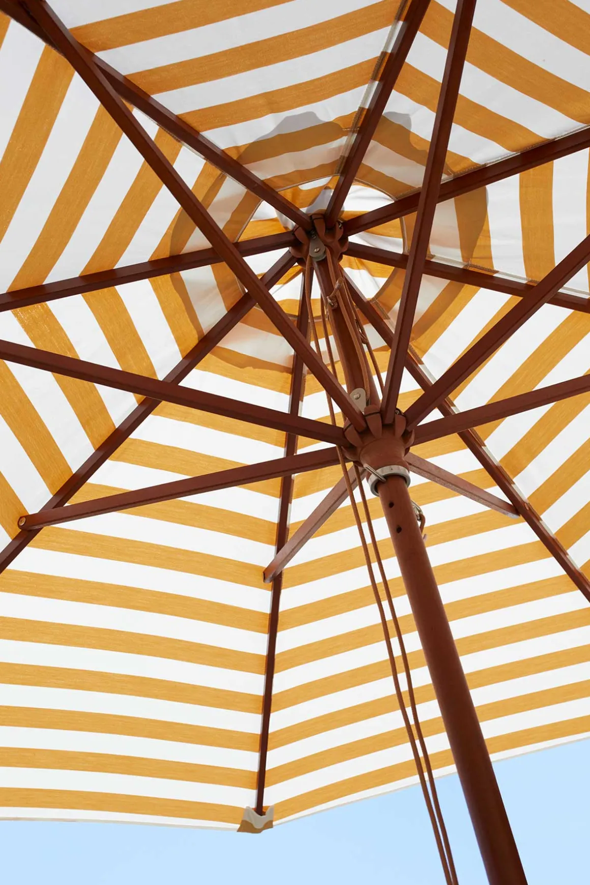 Parasoll - Messina rund Dia270cm Golden Yellow Stripes